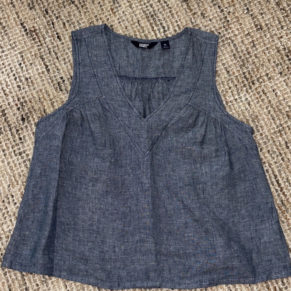 Lands' End Gray Sleeveless Top